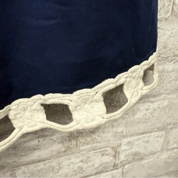 Lilly Pulitzer strapless dress navy white beaded women’s‎ size 8 100% cotton - Picture 8 of 9